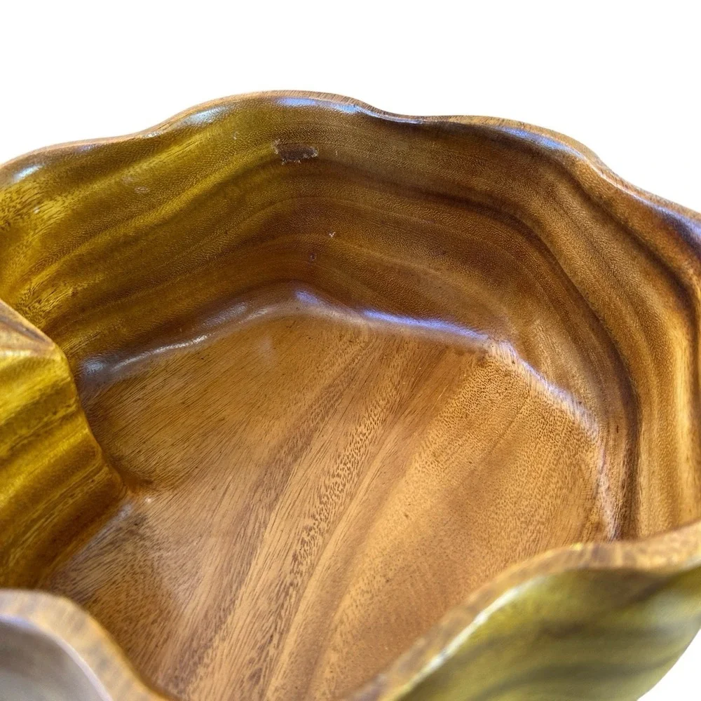 Woods‎ Of Hawaii Monkey Pod Large Serving Bowl Luau Salad Party Boho BBQ Retro